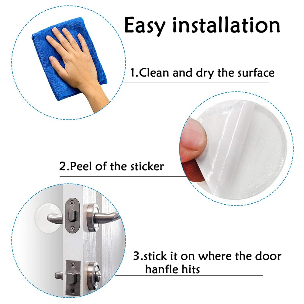 6pcs Door Stopper Wall Protector Self Adhesive Silicone Door Bumpers Clear Round Rubber Bumper Protectors Door Handle Bumper