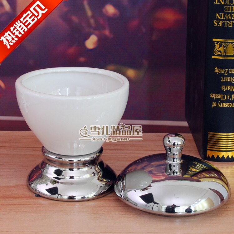 Europese zilveren legering keramische Snoeppot guci snack thee thee pot Woninginrichting decoratie decoratie