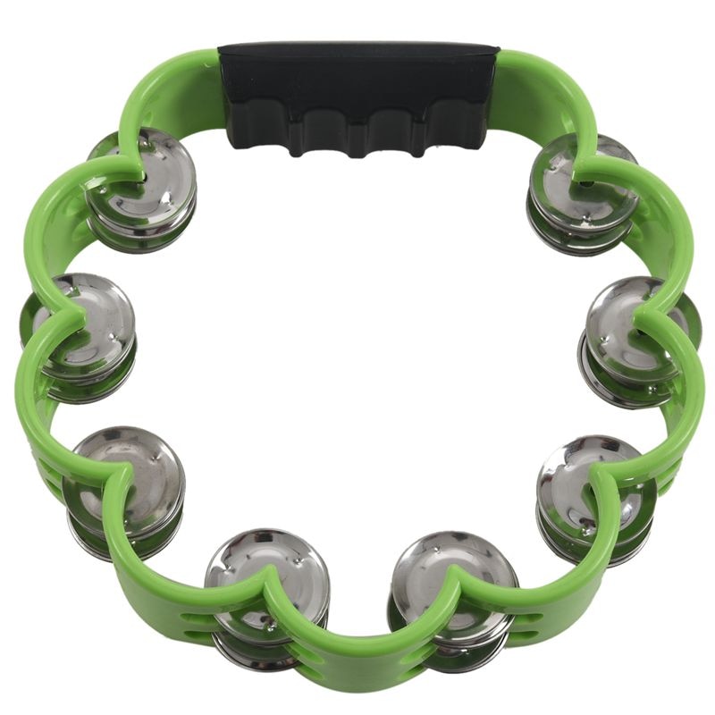 Shamrock Tambourine for Kids and Adults - Easy to Use - Comfortable Hand Held Percussion Instrument - Great for Choirs - Percuss