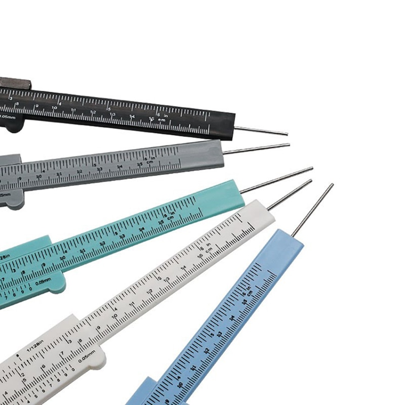 0-80mm/0-150mm 0.5mm Vernier Caliper Double Scale Plastic Vernier Caliper Measuring Student Mini Tool Ruler Vernier Caliper#2