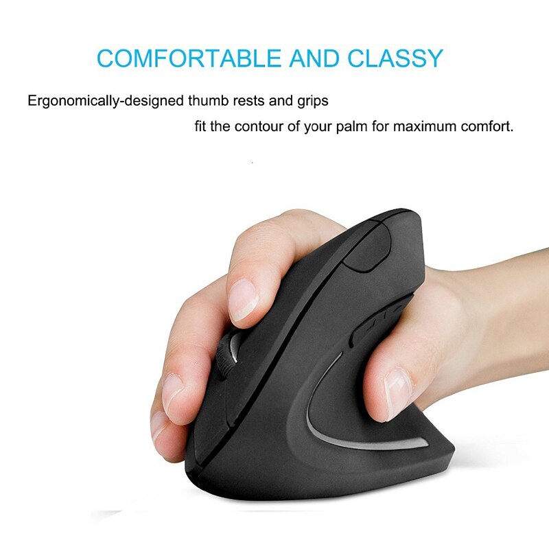 Ratón vertical ergonómico para oficina, mouse inalámbrico Vertical