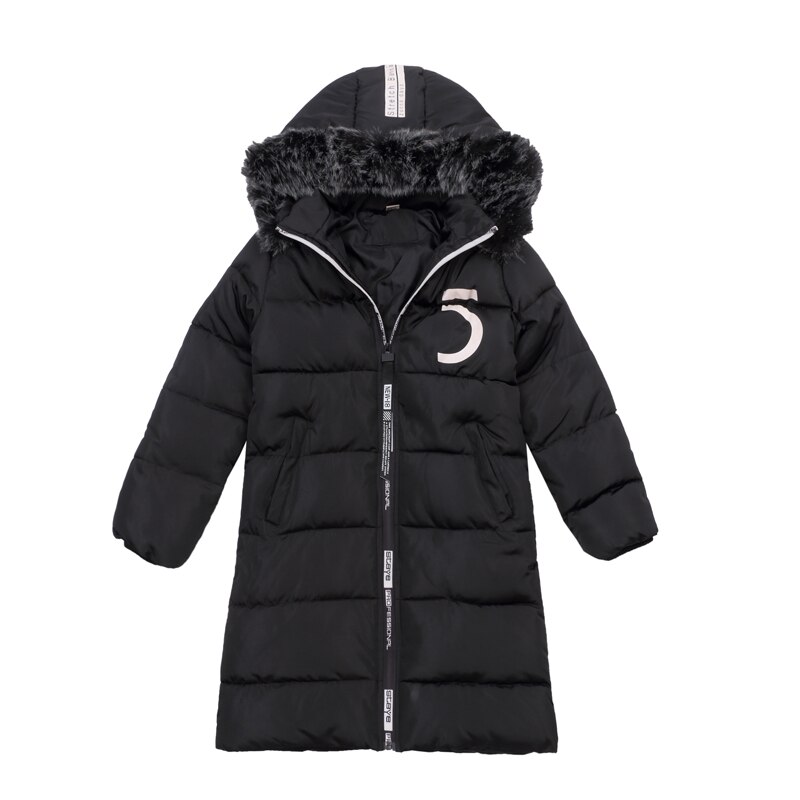 Casaco de inverno masculino 6-10 casacos quentes com capuz para meninos 7wt047: Preto / 10 T