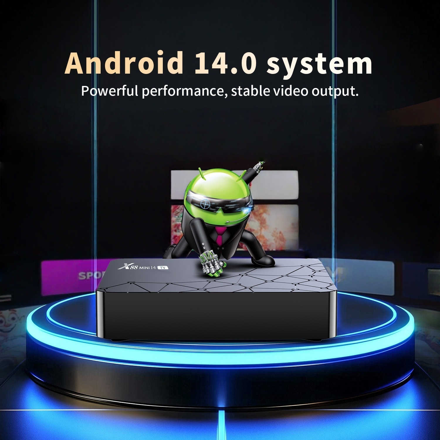 X88 Mini 14 TV-Box mit Android 14.0 OS RK3518 4K 2,4G/5,0GHz Dual WiFi 10/100M Ethernet BT 5.0 Sprachassistent Media Player