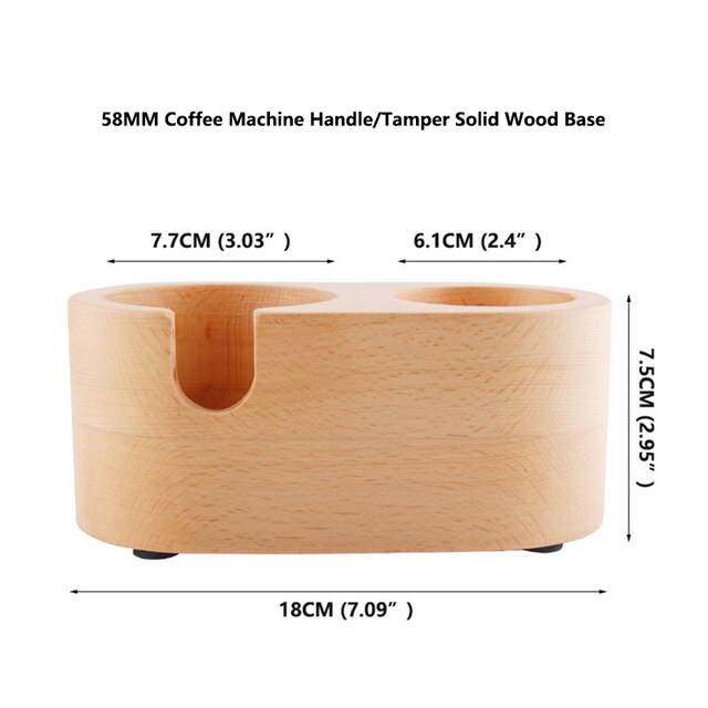 Support de tasseur à café manuel en bois massif pour barista, tapis de tasseur pour expresso, accessoires pour café pour barista: 58mm 2