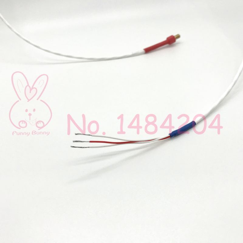 High Precision PT100 Temperature Sensor Class A RTD Probe M4 Brass Screw Thread 6mm 3-Core Teflon Wire 750mm for Coffee Machine