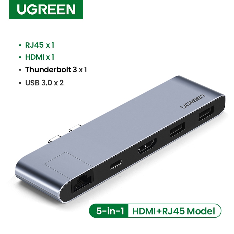 Ugreen Usb Type C Hub Dual USB-C Om Multi Usb 3.0 Hdmi Hub Voor Macbook Pro Air Adapter Thunderbolt 3 dock Usb C 3.1 Poort Type-C