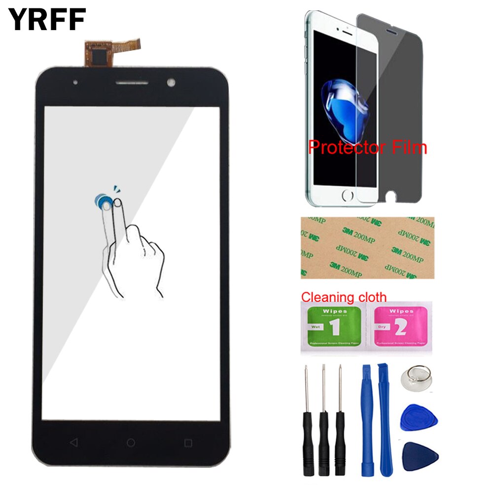 5.0 ''Touchscreen Für Scheitel Beeindrucken Glück Touchscreen Digitizer Tafel Vorderseite Glas Sensor Werkzeuge Protecotr Film Klebstoff: Schwarz mit Werkzeug