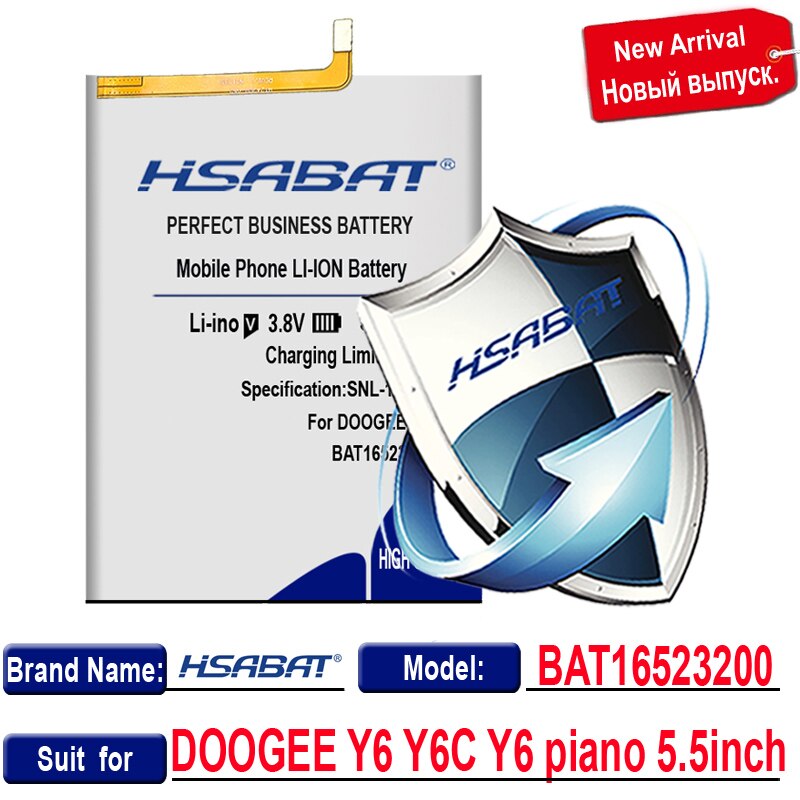 Batería HSABAT para Doogee Mix 2/S60/BL12000 BL12000 Pro/BL7000/MIX/BL5000/S70 S70 Lite/S30/Y6 Y6C Y6 piano de 5,5 pulgadas/X60 X60L: for Doogee Y6 Y6C