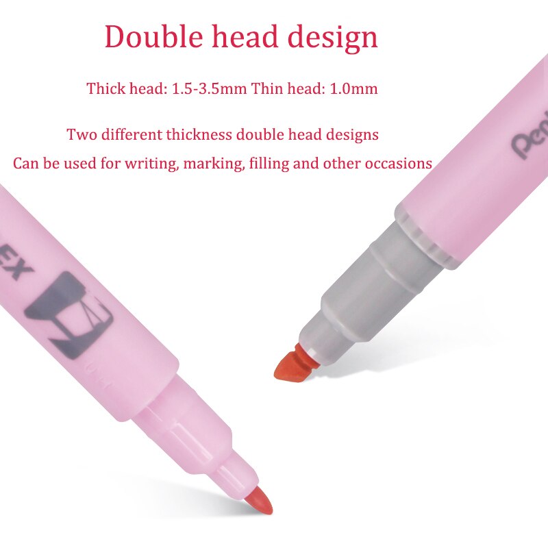Resaltador de línea recta de doble cabeza SLW11, color rosa macaron, texto de alto brillo, annotati, 8 Uds.