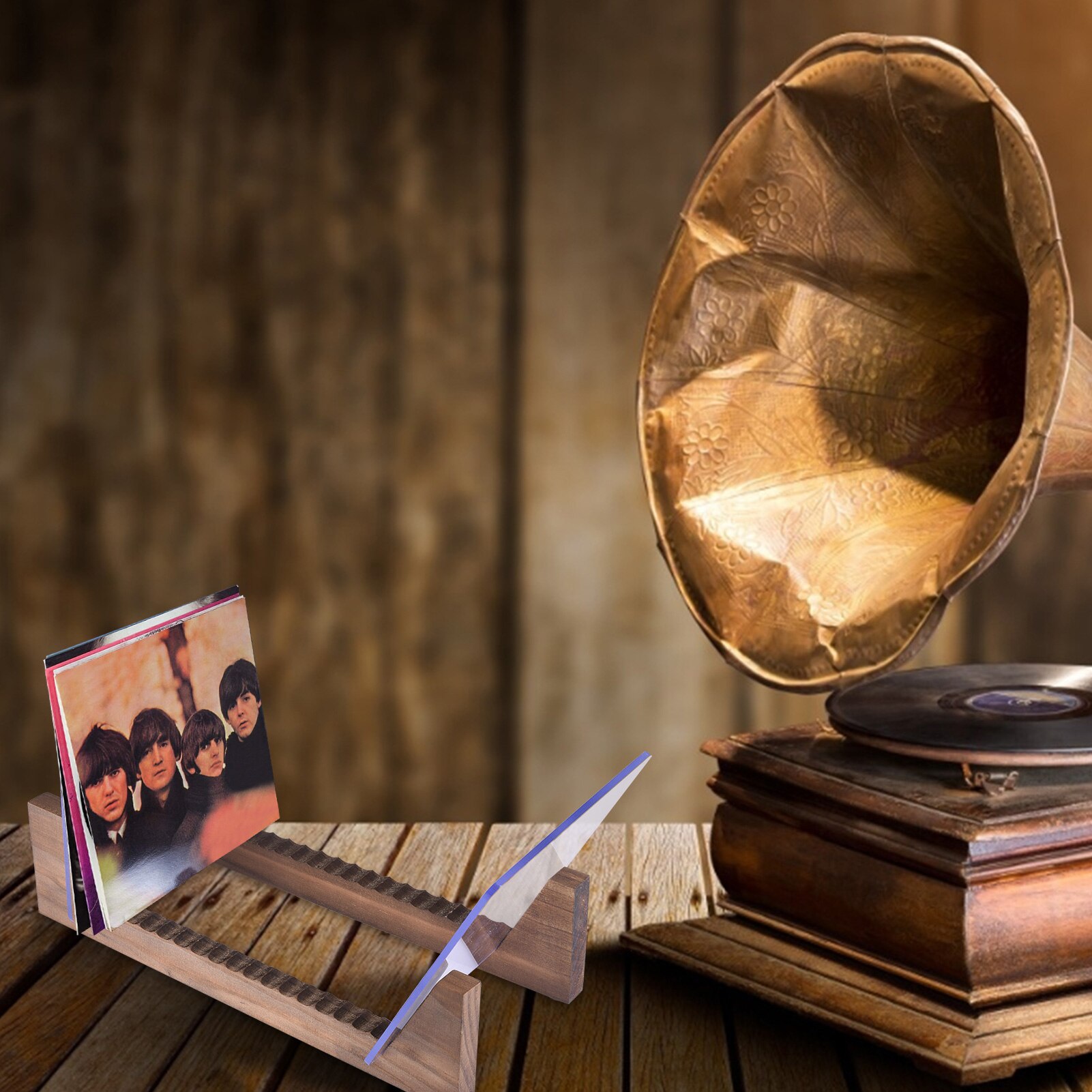 Support En Bois Pour Vinyles - Présentation Et Rangement D'albums - Design Sobre Et Durable (environ 13,3x18x22,2 Cm) - 10
