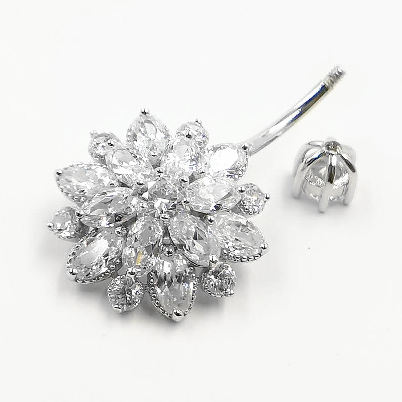 925 sterling sølv solsikke mave ring navle piercing smykker til kvinder