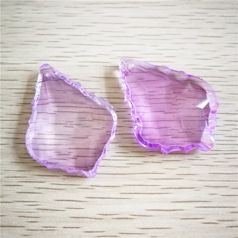 Fast 200units 50mm lilac/purple color crystal glass maple leaf chandelier pendants ,crystal chandelier parts