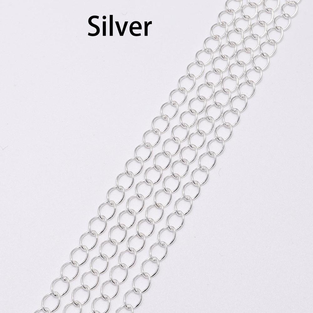 5m 10 mt/los Halskette Verlängerung Kette Lange Verknüpfung Öffnen Ring Erweiterte & Erweiterung Schwänze Ketten Liefert Für Schmuck Machen zubehör: Silber- / 5M