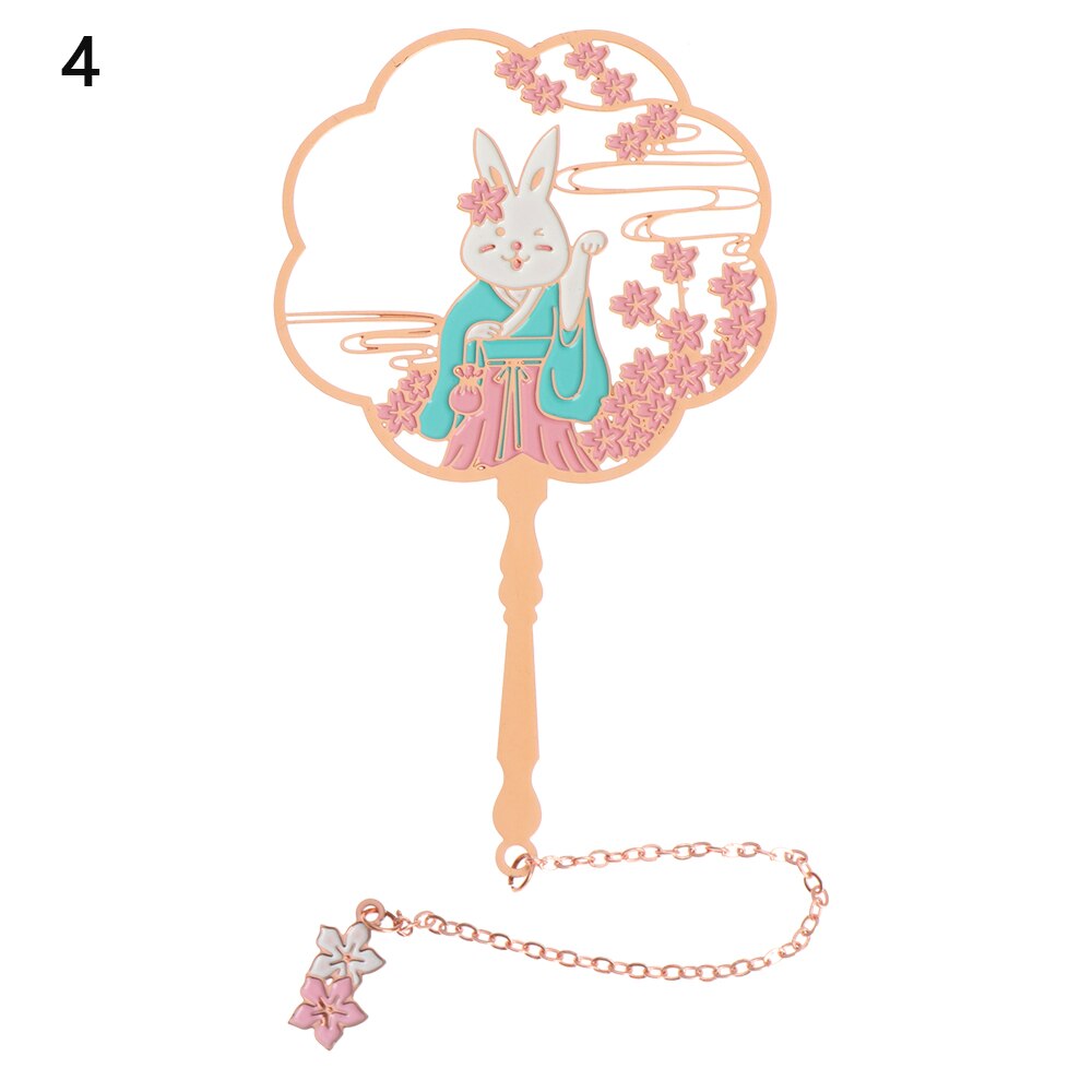 Chinese Style Retro Metal Bookmark Peacock Panda Pendant Hollow Bookmark Book Tassel Pagination Mark Stationery Supply: Style A  4