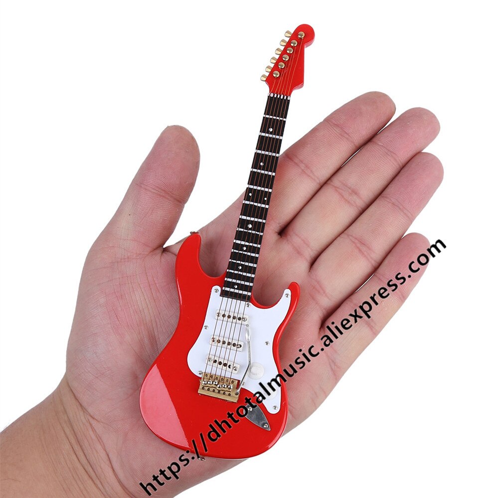 Mini Guitar Miniature Model Electric Guitar Model with Case and Stand Popurlar Strings Instrument