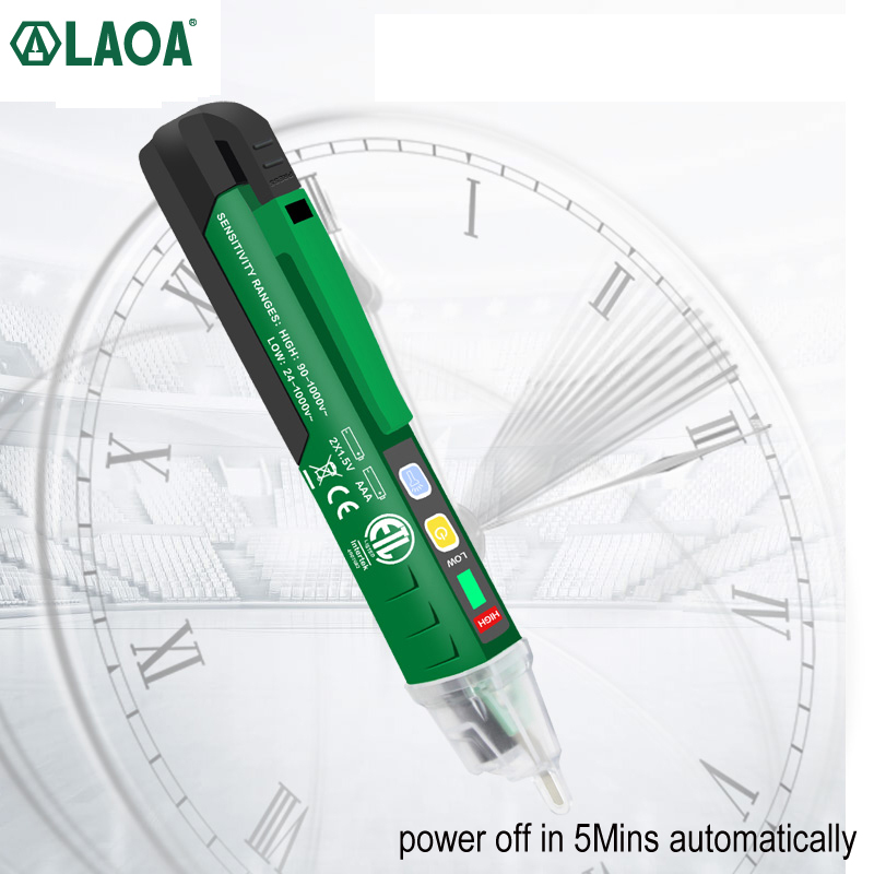 LAOA-lápiz de prueba de electricidad, herramientas de prueba de voltaje, medidor portátil sin contacto