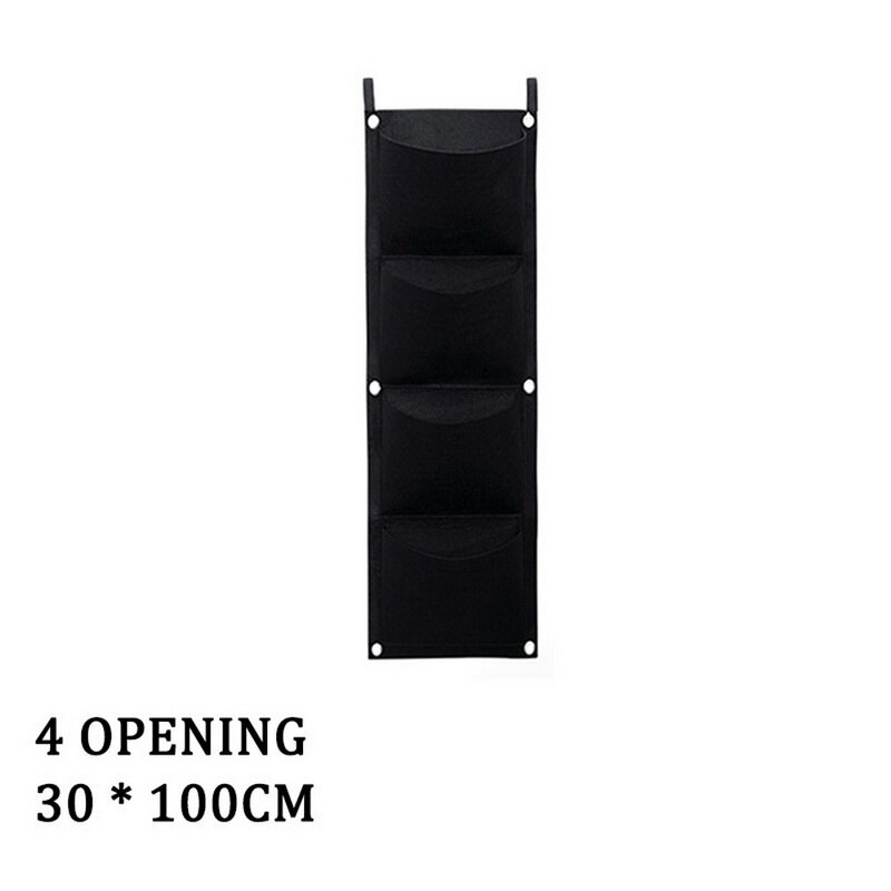 Garden Wall Hanging Planting Bags Green Plant Grow Planter Vertical vegetable Garden Decoration Supplies Plants Bags: black 30x100cm 4bags