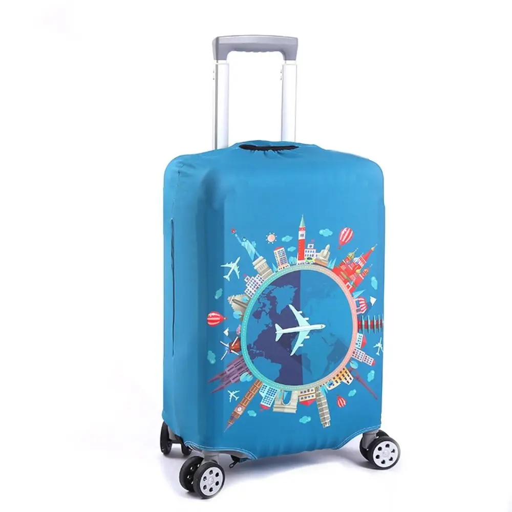 Housse de protection pour bagages 3D, motif Animal, chat, chien, valise à roulettes, housse anti-poussière, accessoires de voyage de 18 à 28 pouces: S / Black