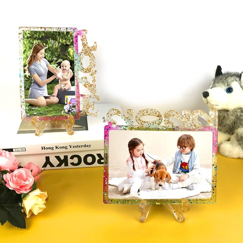 Handmade Love Photo Frame UV Epoxy Resin Mold Picture Frame Silicone Mould DIY Crafts Home Table Decoration Casting Tool