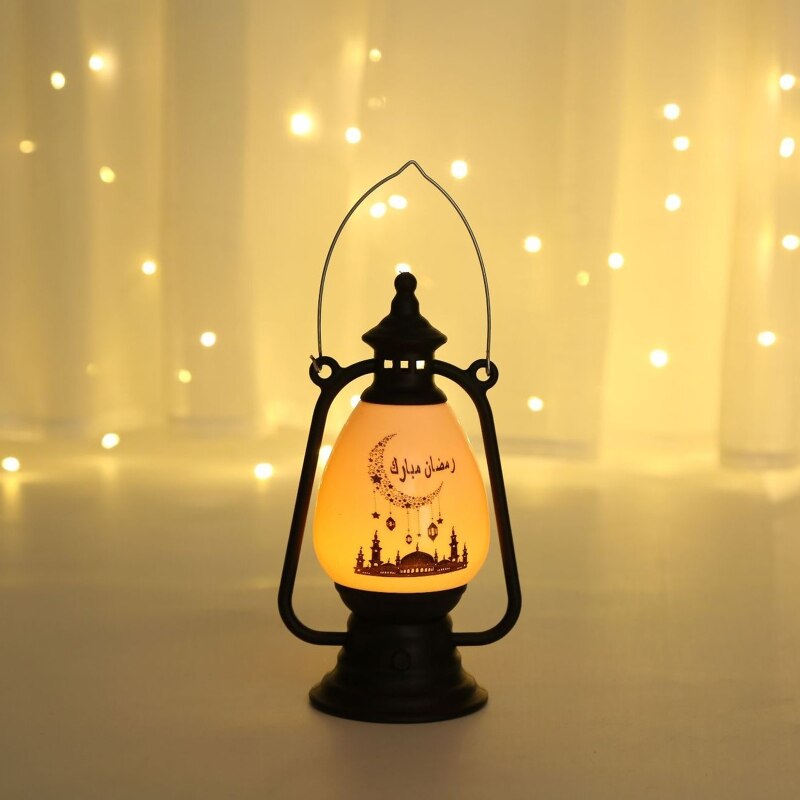 Eid Mubarak Led Wind Light Electronic Candle Lantern Night Light Ornament for ramadan Party Desktop Decoration Handheld Y5GB
