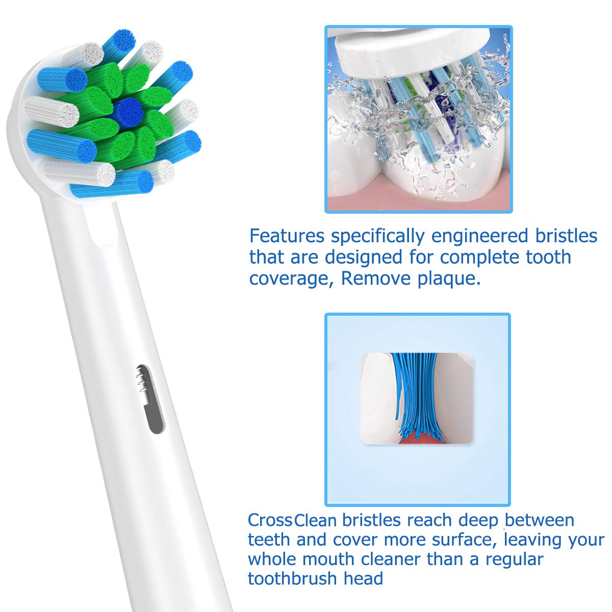 Cross Action Opzetborstels Voor Oral B D32 D1450 D1250 P9000 P7500 P8000 P4500 Elektrische Tandenborstel Heads