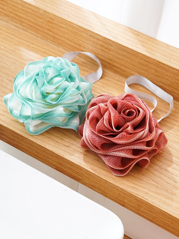 Spugna a rete bicolore grande palla da doccia palla di spugna a rete non sparsa di fascia alta ragazza carina bagno schiumogeno forniture da bagno super morbide