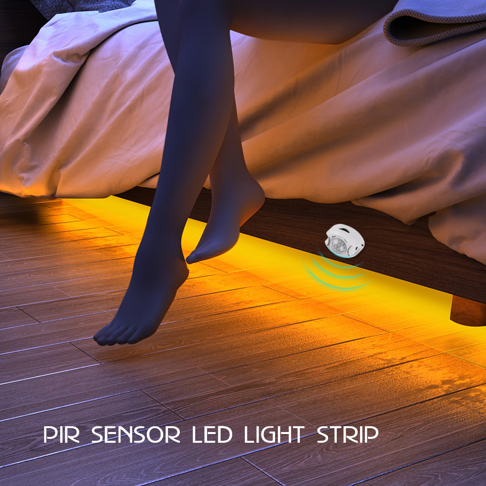 5m LED Strip med PIR Bevægelsessensor - 12V DC - IP65 Vandtæt - Inkl. Strømadapter