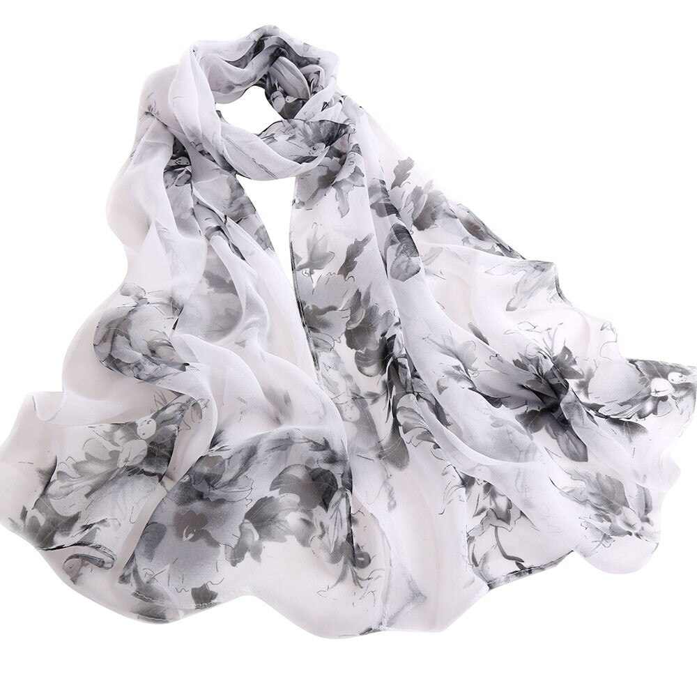 Vrouwen Perzik Bloesem Print Sjaal Zomer Dunne Zachte Wrap Dames Elegante Bloemen Sjaal Ademend Chiffon Sjaals Halsdoek Tippet: c