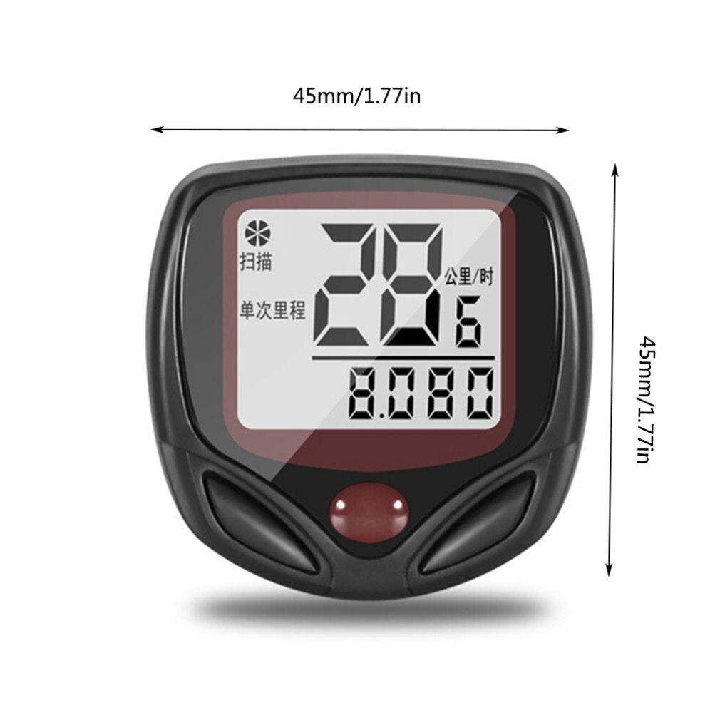 Draadloze fietscomputer met hartslagmeter, snelheidsmeter, kilometerteller en calorieënteller