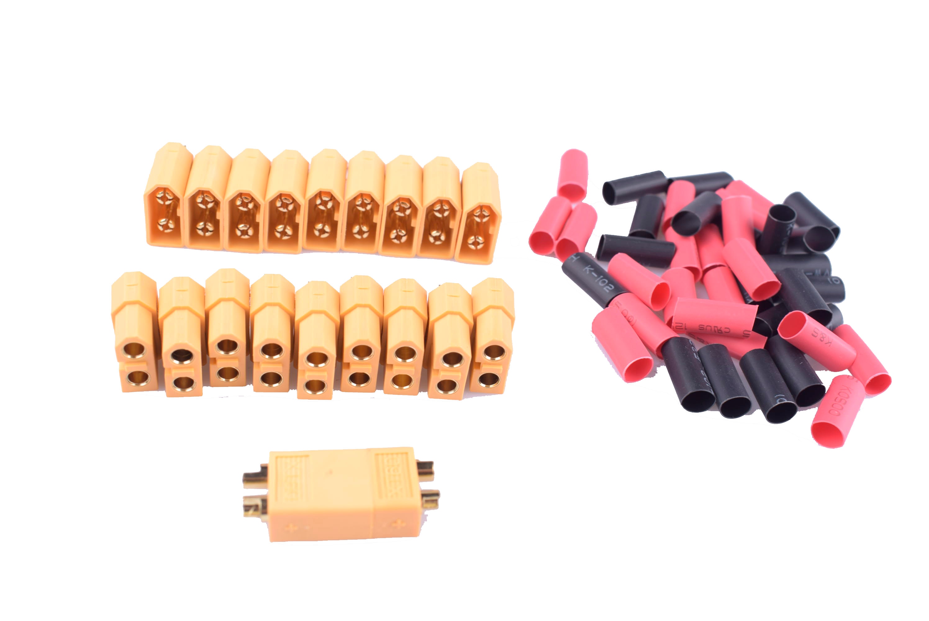 10paris XT60 batterie stecker für rc flugzeug und auto männlichen und weiblichen mit 3,5mm gute gold überzogene stecker mit 4mm schrumpfen rohr