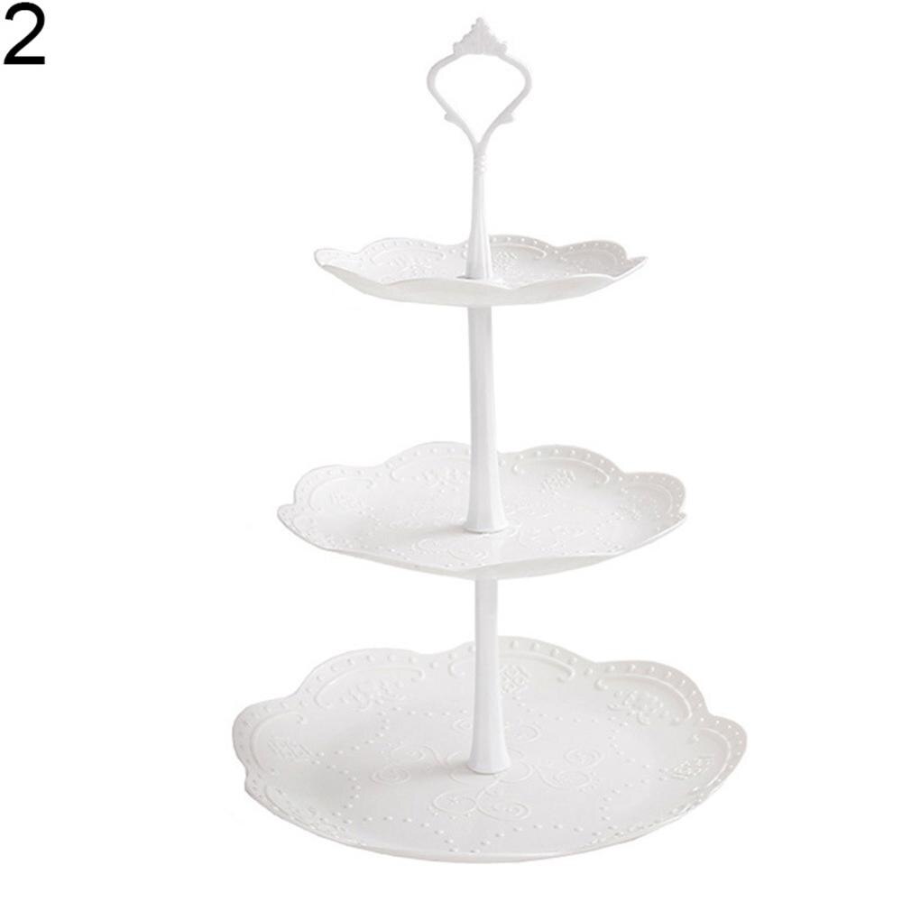2/3 Tiers Fruit Cake Plate Holder Stand Home Festival Party Dessert Storage Rack Round/square/flower Dessert Plates Storage Rack: 2