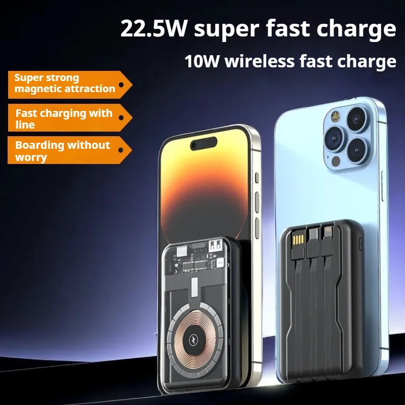 magnetische draadloze powerbank 20000 mAh snel opladen draagbare oplader externe batterij voor smartwatch en IPhone MagSafe