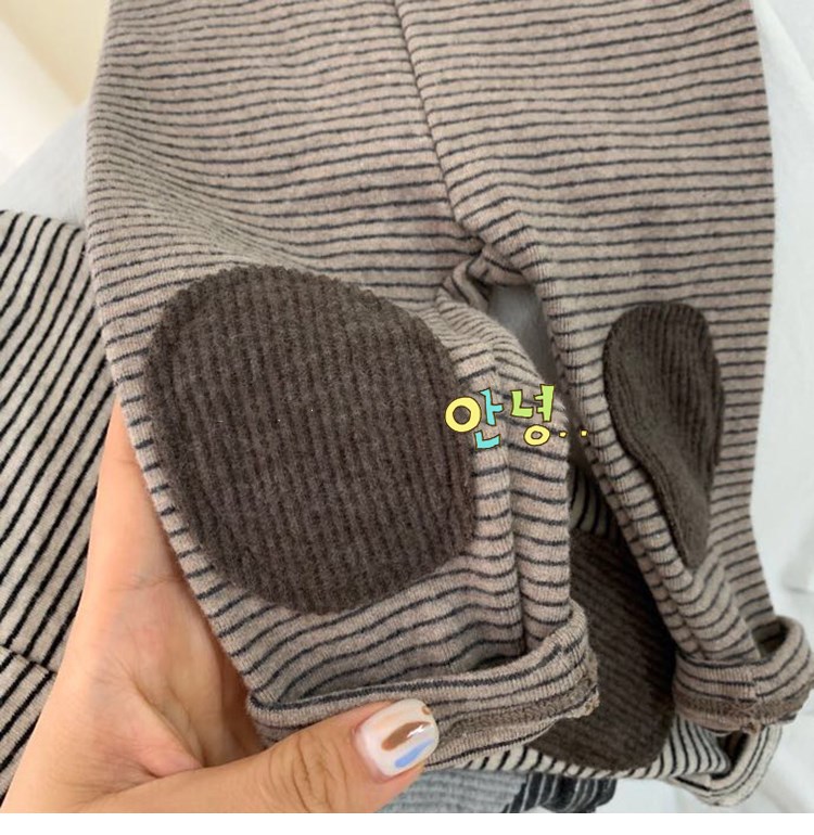 Peuter Gestreepte Broek Baby Boy Patch Leggings Leuke Zuigeling Grote Pp Broek Mode Kinderen Broek Kinderen Kleding 0-24M