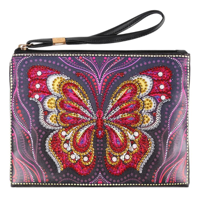 Sac à main bricolage en forme spéciale diamant peinture | Bracelet portefeuille, pochette pour femmes maquillage organisateur, sac de rangement broderie de noël: H 15X20cm