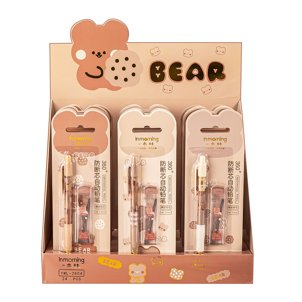 Kawaii Cartoon Mechanical Pencil Set With Lead Refill Cute Pencils With Eraser School Office Writing Supplies Stationery: A random pattern