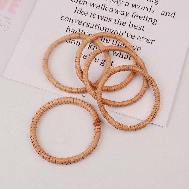 Trendy Houten Charm Bangle Voor Vrouwen Meisjes Bohemen Accessoire Rotan Weven Braceletr Hout Armbanden Set