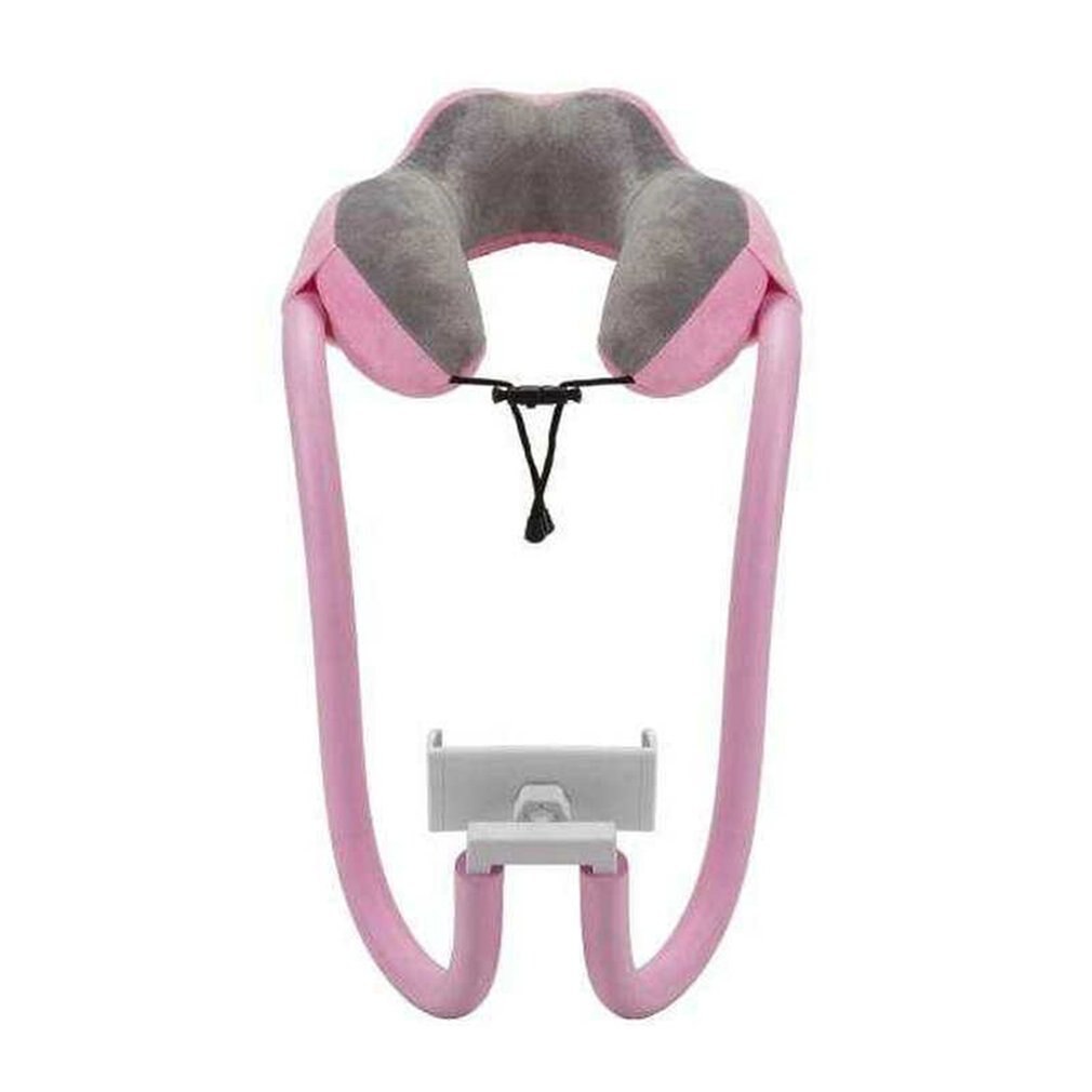 2-In-1 U-Vormig Kussen Luie Man Bracket Zwanenhals Tablet Telefoon Houder, traagschuim Dutje Kussen Met Flexibele Telefoon Lezen Houder: Pink