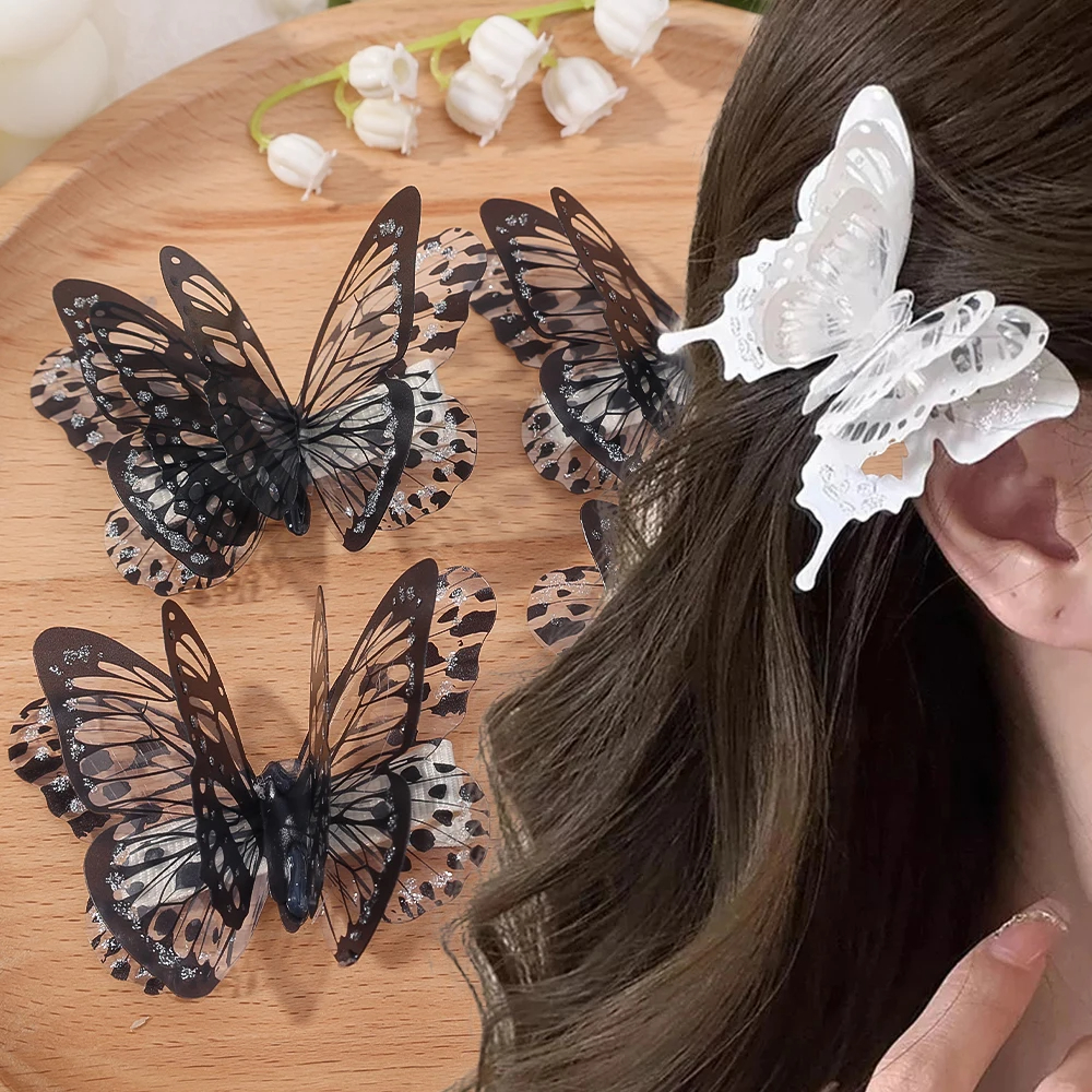 Pinza de pelo de mariposa 3D , pinzas para el cabello con forma de mariposa móvil, horquilla decorativa para el cabello dulce para niñas, diadema, accesorios para el cabello