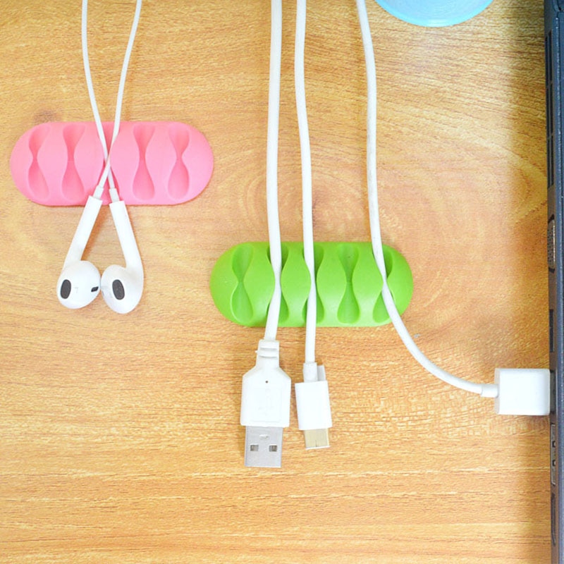 Kabelorganisator magnetisk kabelstyring usb kabelholder silicione fleksible desktop clips kabel assistent multi-wire universal