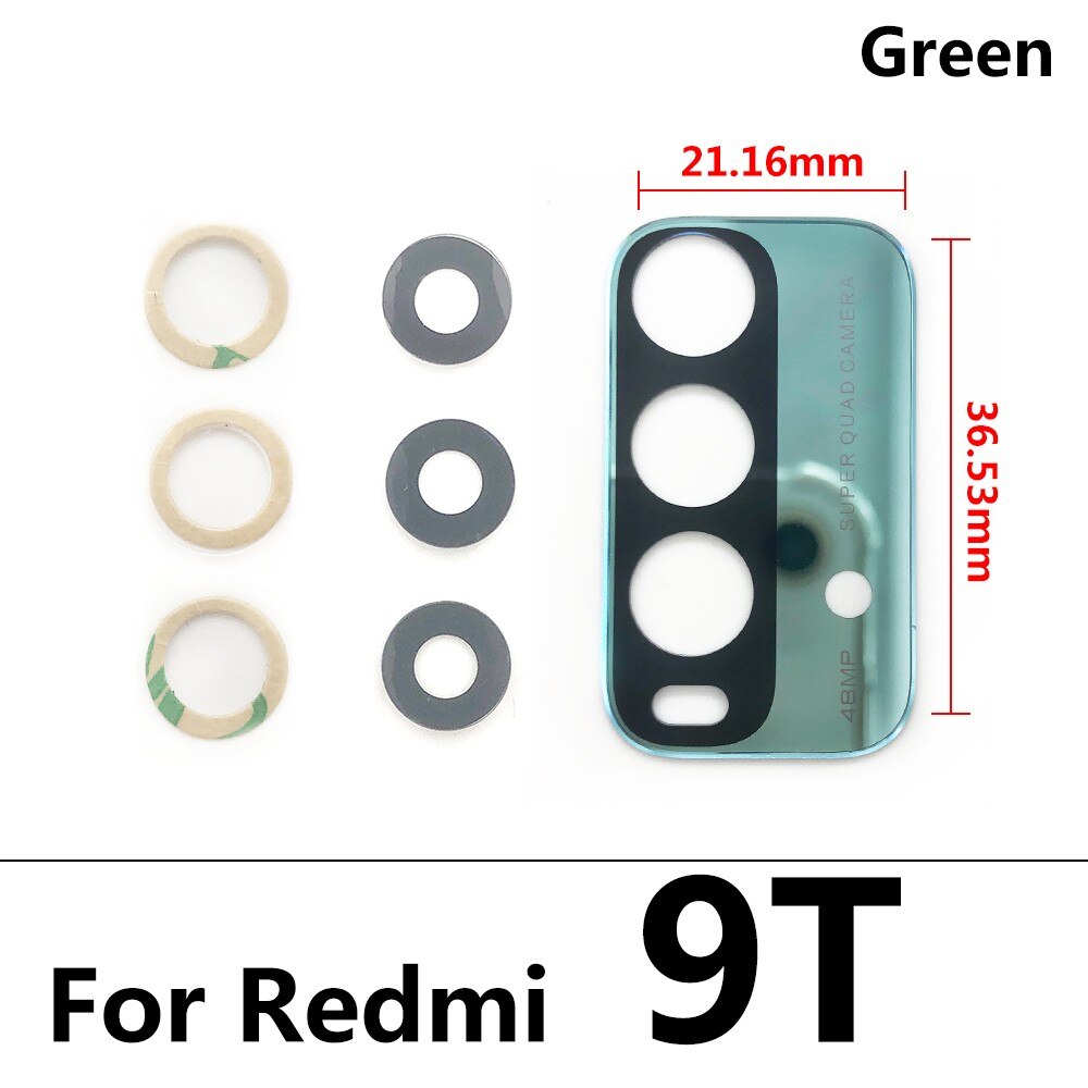 Camera Glass Lens For Xiaomi Redmi 6A 6 7 7A 8 8A 9 9C 9T 10 Original Rear Camera Glass Lens With Glue &amp; Repair Tools: Redmi 9T Green