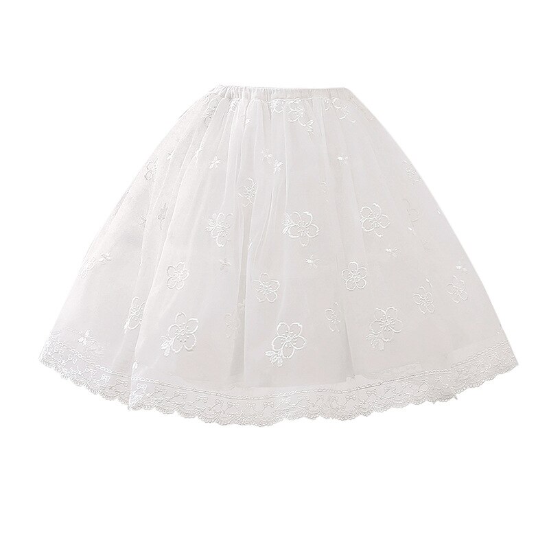 Falda de Lolita japonesa con flores de cerezo, bordada, de hilo suave, soporte diario, sin hueso, crinolina Lolita