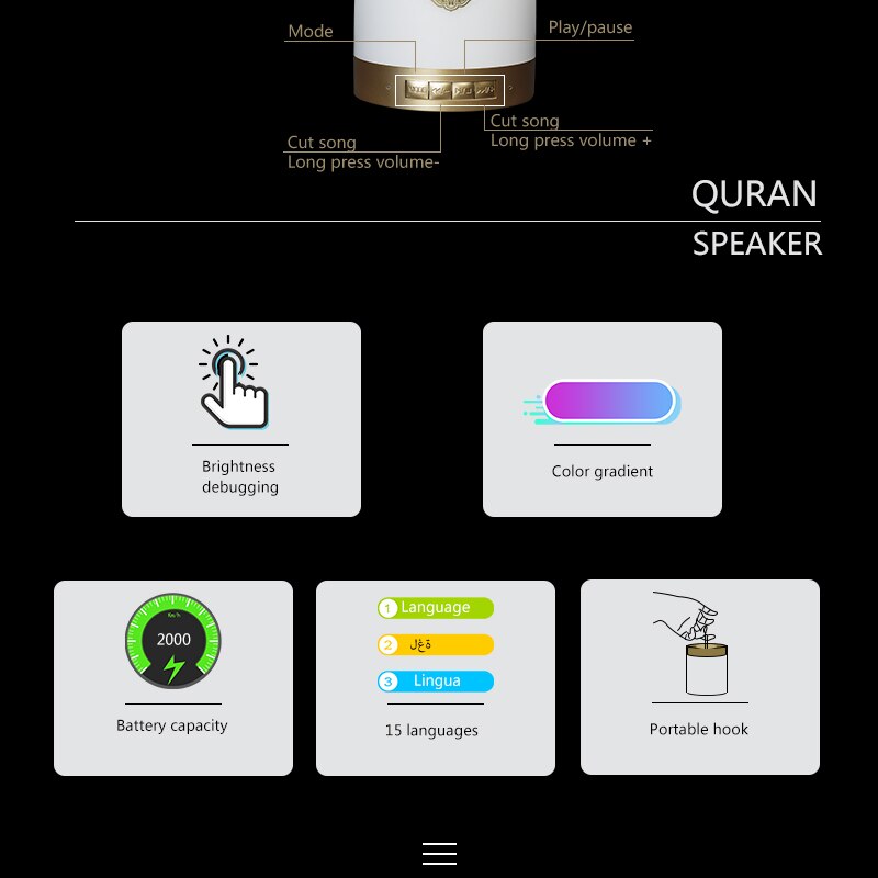 Colorful USB FM Radio Adjustable Small LED Lamp Bluetooth Speaker Touch Remote Control Home Wireless