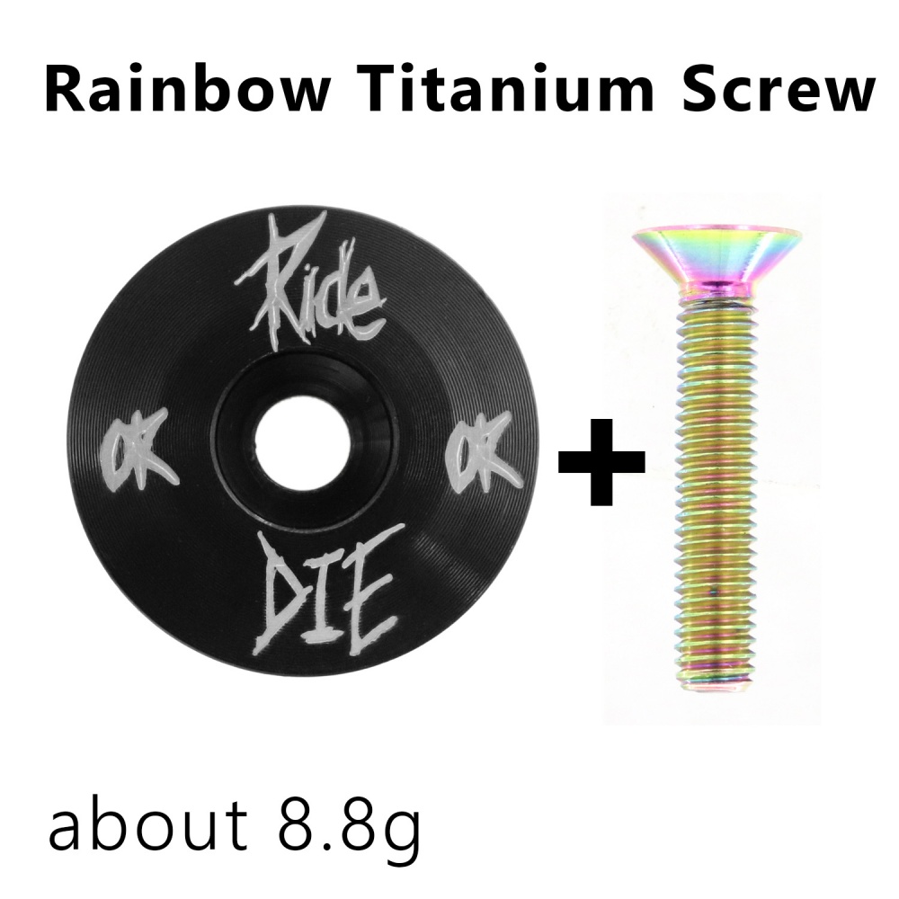 Ride or Die – capuchon supérieur de casque de vélo avec vis en titane M6 x 30mm, pour fourche avant de 1-1/8 pouces, couvercle supérieur de tige en alliage d'aluminium: Marron
