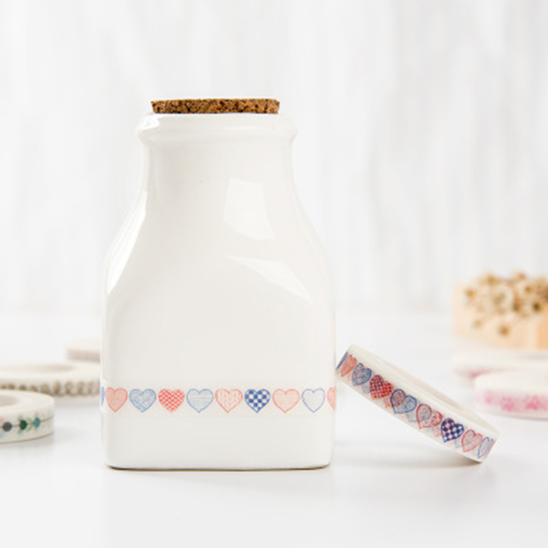 Washi Tape 10 m * 7mm Liefde En Bladeren Plant Scrapebooking Diy Stickers Decoratieve Afplakband Voor Verjaardagsfeestje decoratie