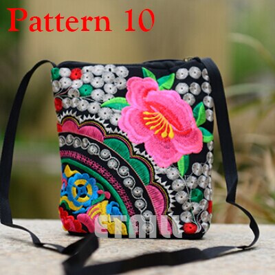 Chinese Nationale Etnische Stijl Messenger Bag Vintage Bloemen Geborduurde Leuke Canvas Crossbody Tas Meisjes Kleine Telefoon Tassen: Pattern 10