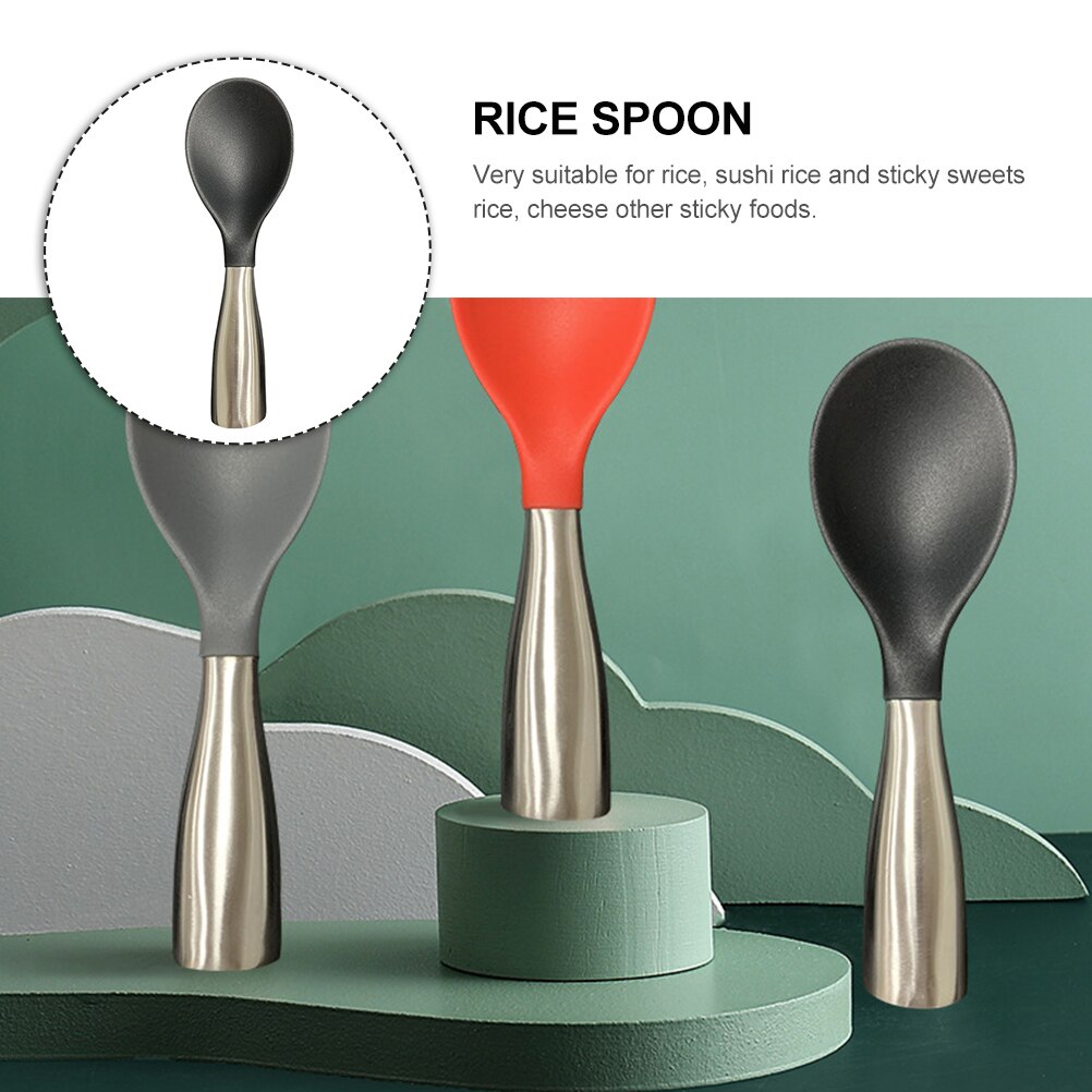 Durable Rice Serving Spoon Rice Scoop Stainless Steel Handle Rice Spatula