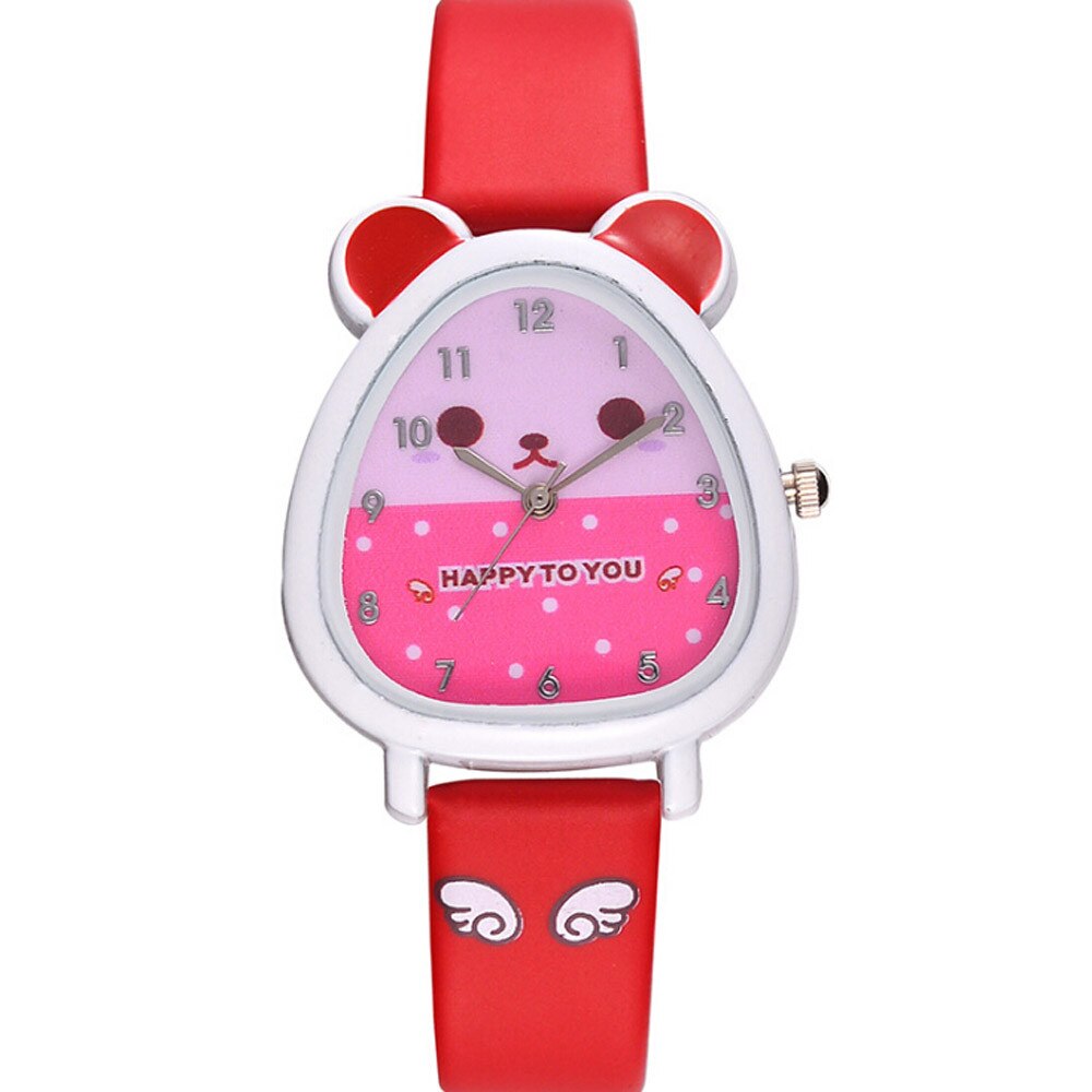 Mooie Animal Cartoon Quartz Horloge Casual Wear Strass Horloges Meisjes Kids # W