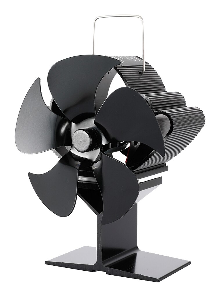 Thuis Haard Fan 5 Blades Haard Ventilator Warmte Power Verwarming Kachel Ventilator Zwart Haard Fan Hout Kachel Haard Ventilator Verwarming fan