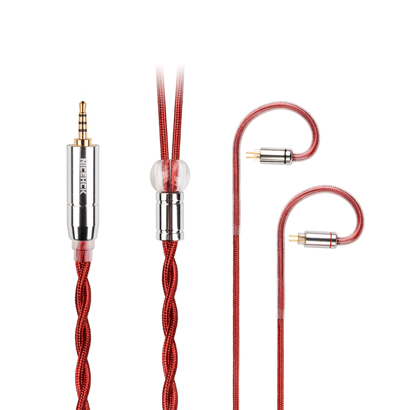 NICEHCK RedAg 4N Cable Coaxial de auriculares HiFi de plata pura MMCX QDC 2 pines para HOLA Zero KATO Aria LAN Cadenza tangzu fudu CHU II: Marfil