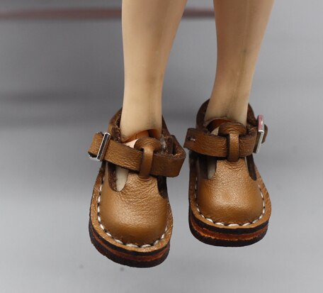 1 par 3.6 x 1.6cm sko egnet til 1/6 dukker, normal dukke, fælles bjd blyth, isnende, jecci five, licca body mini sko støvler: Billede 5 brun